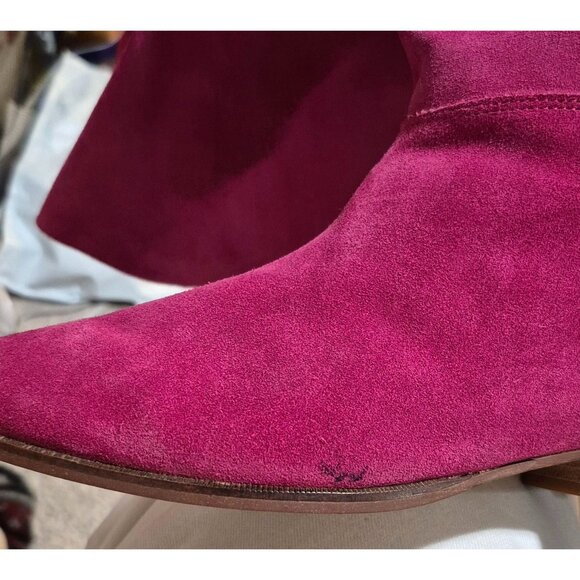 Pinkish/Purple Genuine Suede Over The Knee  Style Boots Made in Italy Sz 10 FLAW - Picture 16 of 16